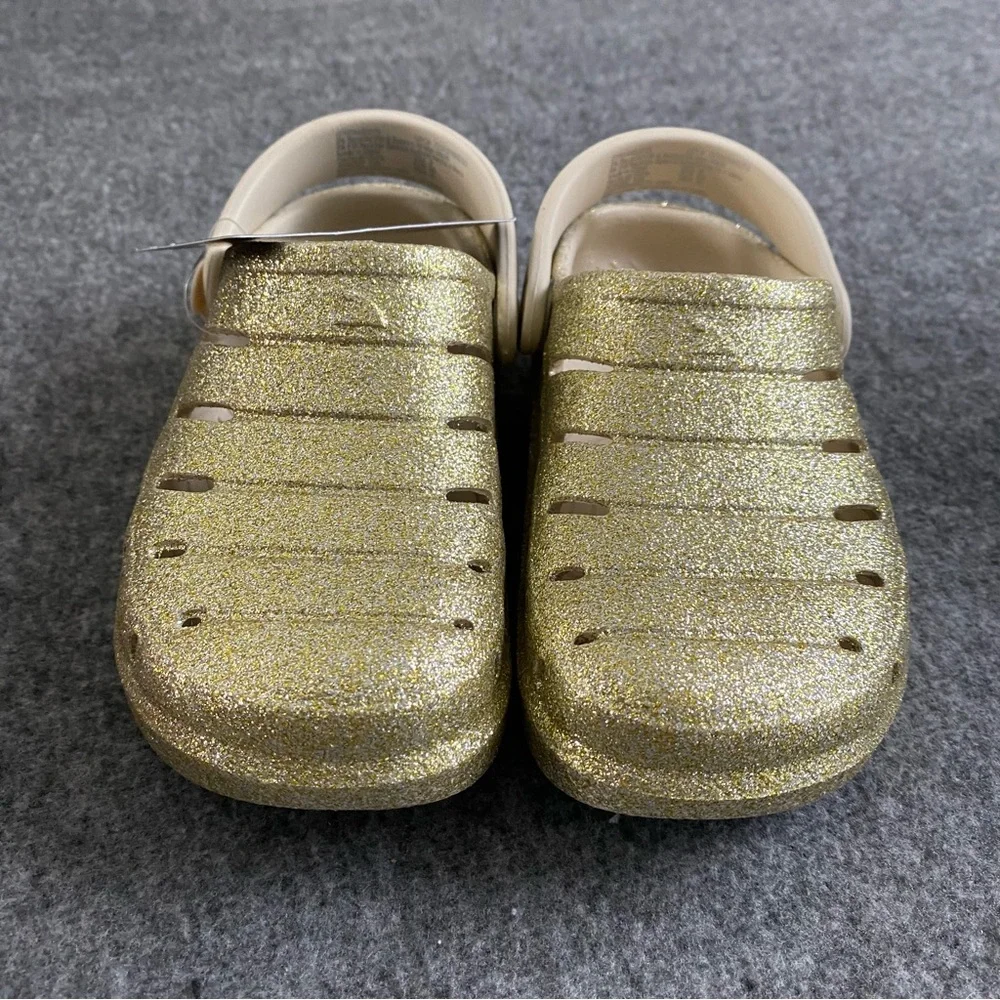 Rugged Shark Girls Shoes Size 9 Washable Floatable Comfortable Gold‎ Slip On New